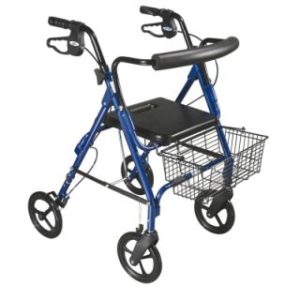 D-Lite, Aluminum Rollator, 8'' Casters with Loop Locks and Tool Free Removable Wheels